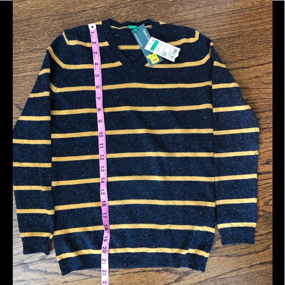 NWT Benetton Blue Strip Sweater